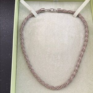 Elegant Silver Twisted Ball Necklace